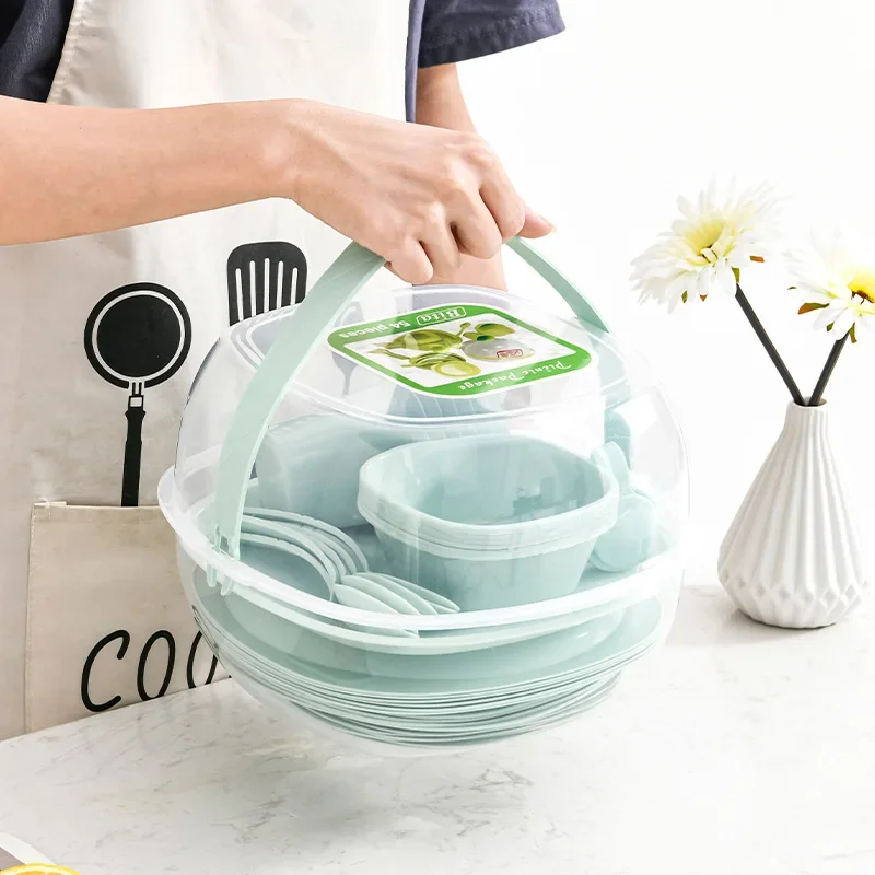 Camping Cooking Dining Set - Dış Mekan Kullanımı İçin Taşınabilir Plastik