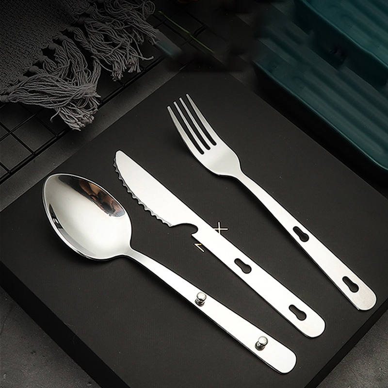 Quality Camping Cooking Set - 3 adet/takım Taşınabilir Paslanmaz Çelik Sofra