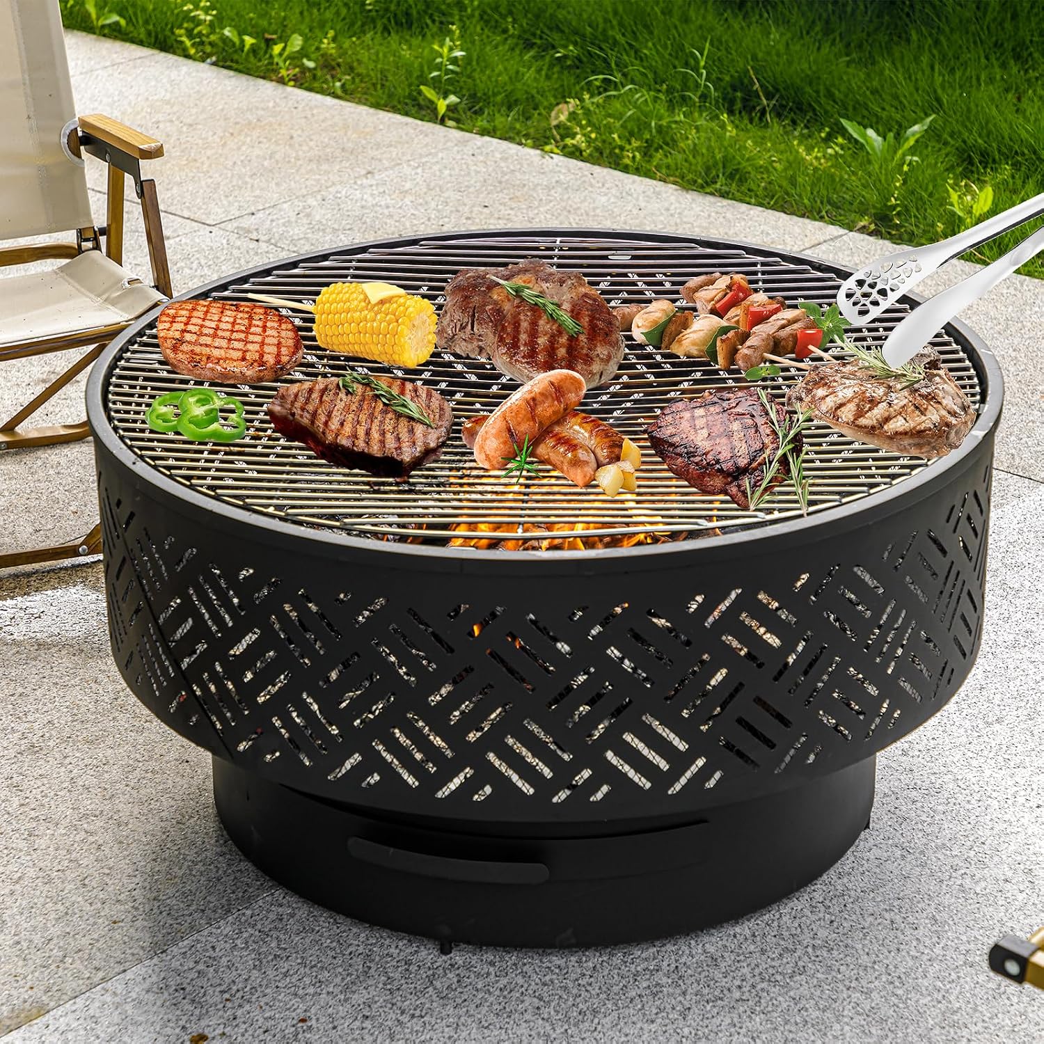 32 İnç Yuvarlak Metal Odun Yak - Camping Cooking Table incelemesi ve fiyatı